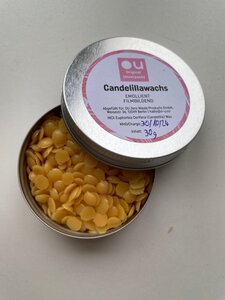 Candelillawachs (30g), plastikfrei in Weißblechdose verpackt - Original Unverpackt
