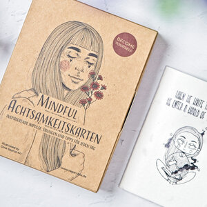 Mindful Achtsamkeitskarten Set inkl. Journal und Stift - Vegan Box