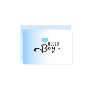 Mini-Grußkarte Hello Boy - Bow & Hummingbird
