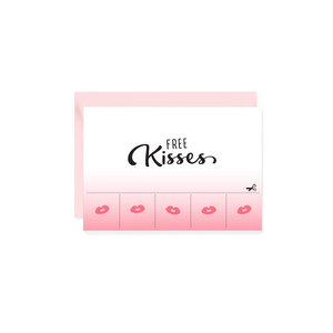 Mini-Grußkarte Free Kisses - Bow & Hummingbird