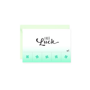 Mini-Grußkarte Free Luck - Bow & Hummingbird