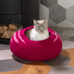 Filz Katzenhöhle - kuscheliges Katzenbett auch für große Katzen - naturling