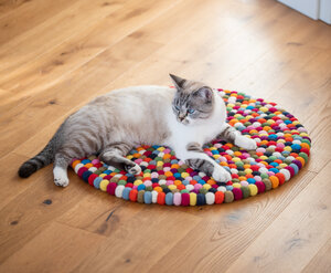 Filz Katzenteppich 60cm - kuschelige Katzenliege auch für große Katzen - naturling