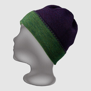 Mütze zweifarbig gestrickt aus Merinowolle - LANARTO slow fashion