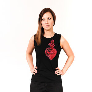 Natural Hearts Red - Frauentop aus Bio-Baumwolle - Coromandel
