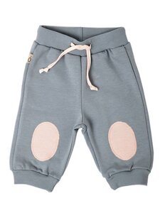 Baby Hose aus Bio-Baumwolle "Ali" grau mit rosa Flicken - CORA happywear