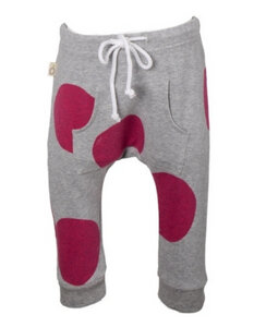Baby Hose aus Bio-Baumwolle "Marco" grau mit rosa Tupfen - CORA happywear