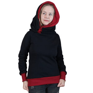Kapuzenpullover KapOn schwarz/rot 2 Längen nach Wahl - liebewicht