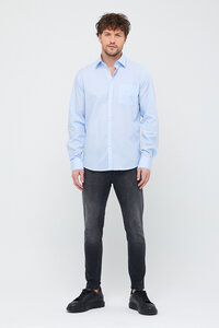 Herren Classic Business Hemd aus Bio-Baumwolle schwarz weiss blau beige - Bruno Barella