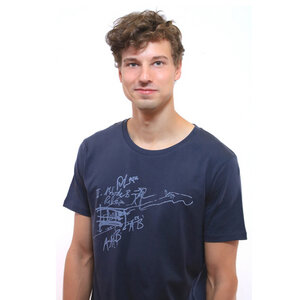 T-Shirt "Akkorde", Siebdruck, dunkelblau, Rundhals, kurzärmlig, Siebdruck, Musik - Spangeltangel