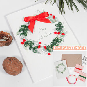 DIY-Weihnachtskarte mit allen Materialien zum Besticken "Merry Christmas" - JULIANA MARTEJEVS