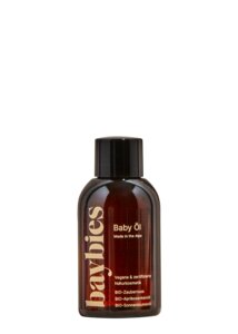 Baby Öl 100ml mit Bio-Zaubernuss, Bio-Aprikosenkernöl und Bio-Sonnenblumenöl - baybies