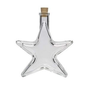 Glasflasche "Stern" mit Korken 200 ml Motivflasche Weihnachtsflasche - mikken