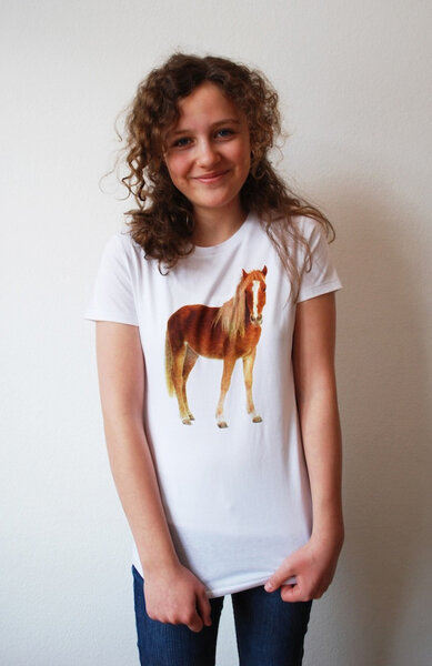 T Shirt in Ashton mit einem Pferde Tier-/Naturmotiv Modell 3 Pferde 