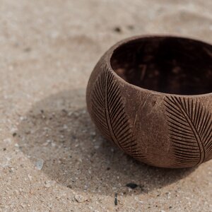 Kokosnussschale Papu mit Holzlöffel - Bundle | verschiedene Muster - Naturewaves