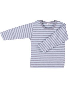 Baby u. Kinder LA Shirt blau/grau geringelt Bio Baumwolle - iobio