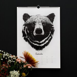 Wandkalender & Geburtstagskalender "Forest Animals" 2022, A3 - december and june