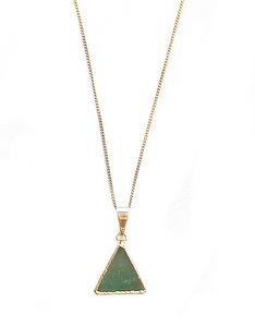 Aventurin Dreieck Halskette, vergoldet von Crystal and Sage - Crystal and Sage