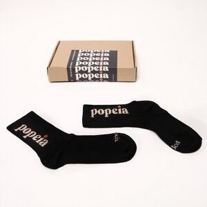 3x Socken schwarz popeia aus Bio-Baumwolle - The Bold - popeia