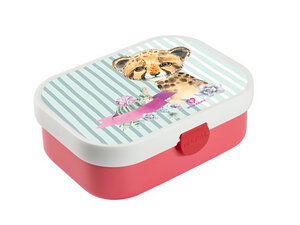 Brotdose Bento Lunchbox Afrikatiere Leopard für Kinder Mädchen Junge rosa - wolga-kreativ