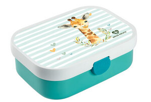Brotdose Bento Lunchbox Afrikatiere Giraffe für Kinder Mädchen Junge türkis - wolga-kreativ