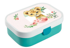 Brotdose Bento Lunchbox Afrikatiere Löwe für Kinder Mädchen Junge türkis - wolga-kreativ