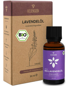 BIO Lavendelöl [100% NATURREIN] - Beruhigendes & wohltuendes Aromaöl - Heldengrün