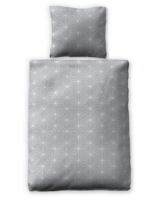 Bettwäsche "Simple Geometric Grey" 100% Bio-Baumwolle 135x200 + 80x80 cm - jilda-tex