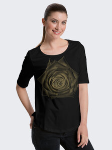 Bio-Halbarm Shirt Rose Damen - Peaces.bio - handbedruckte Biomode