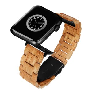 LAiMER Smartwatch Uhrband HELSINKI - Eichenholz - kompatibel mit Apple Watch - Laimer