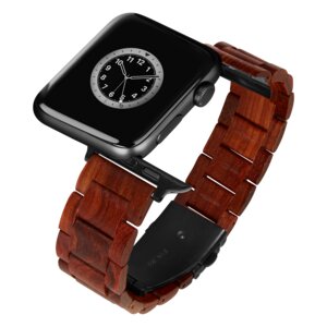 LAiMER Smartwatch Uhrband AMSTERDAM - Sandelholz Rot - kompatibel mit Apple Watch - Laimer
