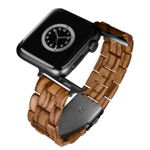 LAiMER Smartwatch Uhrband MUNICH - Zebranoholz - kompatibel mit Apple Watch - Laimer