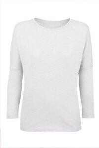 Basic Shirt 3/4 Arm aus Bio-Baumwolle - Weiß/Schwarz - LUXAA®
