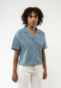 Bluse mit Bowling-Kragen kurzärmlig GANDARI | von MELA | Fairtrade & GOTS zertifiziert - MELA