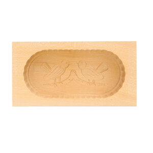 Butterform aus Holz 2 Vögel Motiv, Sturz-Form 250g - Mitienda Shop