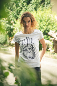 T-Shirt "Faultier Felix" - Fair-Wear - Heather Ash - päfjes