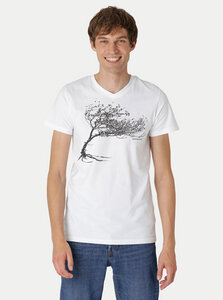 Bio-Herren-T-Shirt V-Neck Windy Tree - Peaces.bio - handbedruckte Biomode