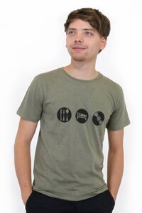 T-Shirt "Eat, Sleep, Vinyl", nachhaltig, Vinyl, Herren, Plattenspieler, bedruckt - Spangeltangel