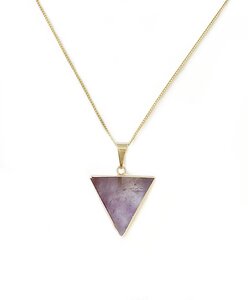 Vergoldete Amethyst Dreiecks Halskette - Crystal and Sage
