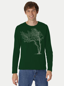 Bio-Herren-Langarmshirt Fancy Tree - Peaces.bio - handbedruckte Biomode