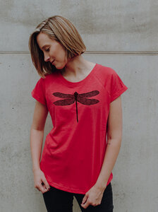 Frauen Raglan T-Shirt mit Libelle Biobaumwolle ILI4 - ilovemixtapes