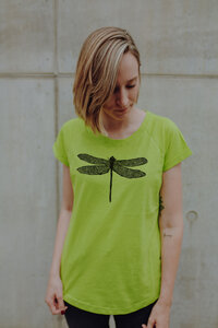 Frauen Raglan T-Shirt mit Libelle Biobaumwolle ILI4 - ilovemixtapes