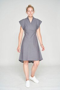 Kleid mit Stehkragen DENIM STRETCH grau - LUMEN organic