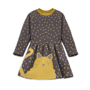 Sweat Kleid mit Katze für Mädchen - internaht