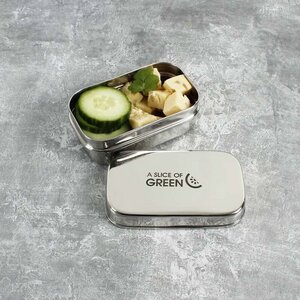 Edelstahl Lunchbox Mini (10×5,5x4cm) - A Slice of Green