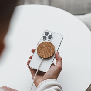MagPad - Wireless Charger kompatibel mit MagSafe, Kabelloses Laden - aus Holz - Woodcessories