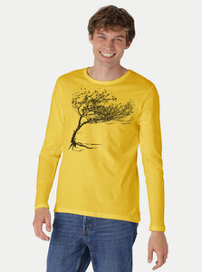 Bio-Herren-Langarmshirt "Windy Tree" - Peaces.bio - handbedruckte Biomode