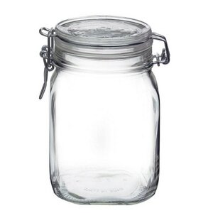 Vorratsglas 1 Liter luftdicht Drahtbügelglas inkl Beschriftungsetikett - Bromiloi