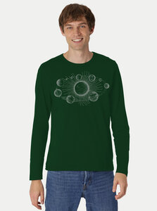 Bio-Herren-Langarmshirt Sonnensystem - Peaces.bio - handbedruckte Biomode