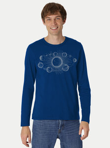 Bio-Herren-Langarmshirt Sonnensystem - Peaces.bio - handbedruckte Biomode